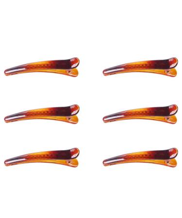 Numblartd hair clips with duck beak teeth made of plastic for women brown crocodile terminals for professional hairdressing salons non-slip hair clips DIY accessories (length 7.8 cm)