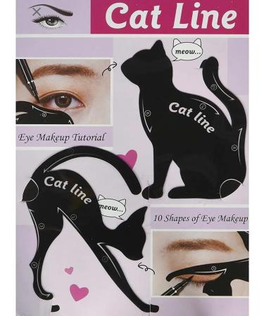 Fabulous Lab Reusable Makeup Tool Cat Eye Eyeliner Stencil 24 Eyebrow shape Guides & Template For Shaping Eye Liner & Shadow - Buy Online on GoSupps.com