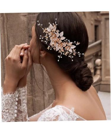Bride Wedding Hair Comb Bridal Hair Accessories for Women Flower Rhinestone Headpiece Bridal Pearl Hair Accessories for Girls Silver Hair Accessories - Buy Online on GoSupps.com