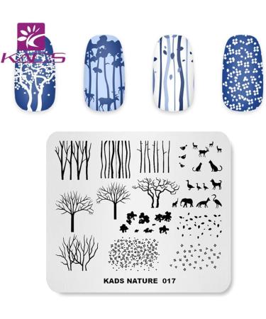 KADS Nail Stamping Plate Charming Fall Scenery Tree Defoliation Nature Template for Nail Art DIY (NA017) - Buy Online on GoSupps.com
