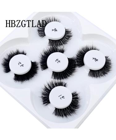 HBZGTLAD 5 Pairs 25mm 3D Mink Lashes - Natural Faux Eyelashes Bulk Pack for Wholesale | Short & Customizable - Buy Online on GoSupps.com