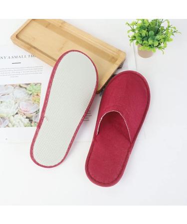 Tianmao 10 Pairs Disposable Hotel Slippers - Universal Size 29*11cm Closed Toe Red Lip Slippers for Spa Parties & Travel - Buy Online on GoSupps.com