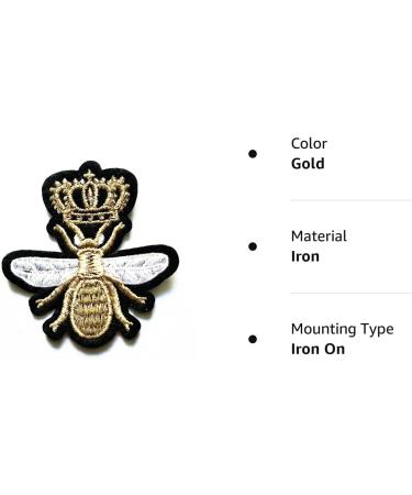 Nipitshop Golden Crown Bumble Bee Iron On Embroidered Patch for Kids - Applique for Clothes, Backpacks, T-Shirts, Jeans & More - Buy Online on GoSupps.com