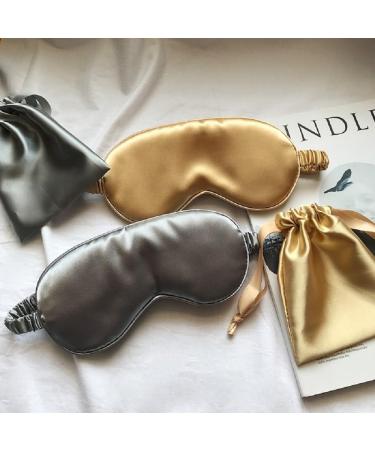 Silk Satin Sleeping Eye Mask - Silvergrey Night Blindfold for Men & Women | Soft Breathable Blackout Eye Cover | Perfect Travel & Wedding Bridesmaid Gift - Buy Online on GoSupps.com