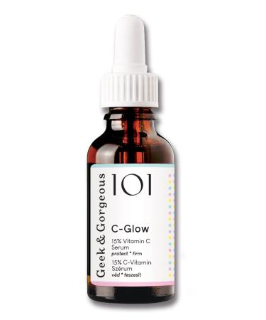 Geek & Gorgeous 101 C-Glow - 15% Vitamin C Serum super-light + Ferulic acid & vitamin E gives environmental protection boost collagen & evens skin tone - all skin types 30ml