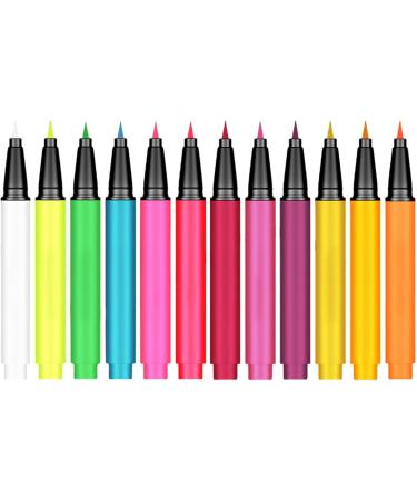 Glow In The Dark Eye Liner - 12 Colors Glow Matte Liquid Eye Liner Set - Waterproof Smudge-Proof Body Face Paint Makeup For Christmas - Buy Online on GoSupps.com