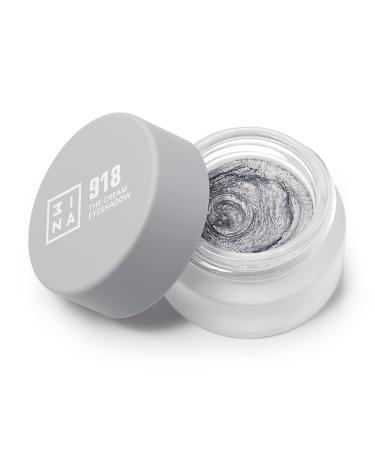 3ina make -up - vegan - the 24H Cream Eyeshadow 918 - Silver - Waterproof - Longwear eyeshadow glitters - cream shadow - creamy texture - full color - matt and shimmering - cruelty free