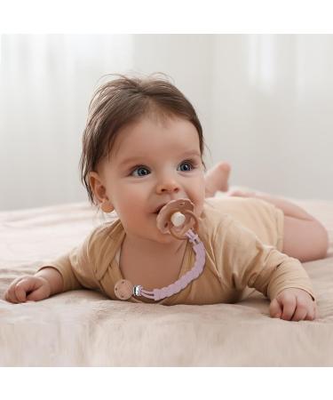 Silicone Pacifier Chain - Kizaten 2-Pack Clips for Boys & Girls | Soft Flexible & Clean - Purple/Pink - Buy Online on GoSupps.com