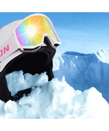 EXP VISION OTG Ski Goggles for Men Women | Anti Fog UV Protection | A-White Frame Pink - Buy Online on GoSupps.com