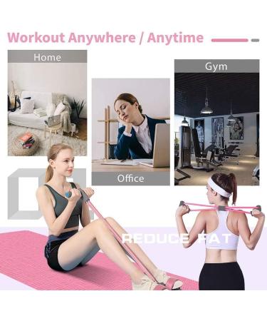 Aynone Pedal Resistance Bands - 4-Tube Natural Latex Multifunction Fitness Expander (Pink) - Buy Online on GoSupps.com