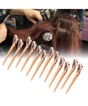 12pcs Rose Gold Hair Clips Hairpin Set - Salon Clamp Grips for Hairdressers | Durable Duckbill Hair Accessories - Buy Online on GoSupps.com