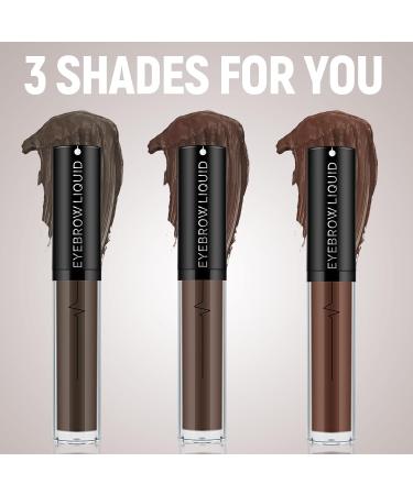 Waterproof Eyebrow Gel & Liquid Brow Stick | 24-Hour Wear Quick Drying 10 Stencils Included - Dark Brown #004 - Buy Online on GoSupps.com