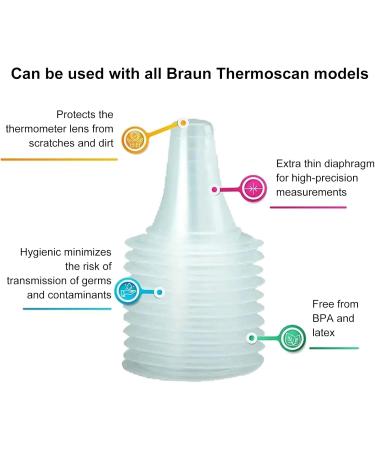 100 PCs Brown Fever Thermometer Protective Caps - Disposable Ear Thermometer Caps | Replacement for Thermoscan & Ear Thermometers - Buy Online on GoSupps.com