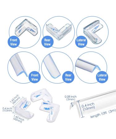 CHAMSON Baby Proofing Corner Guards - Soft Silicone Safety Kit Bumper Strip (4 Pack) | 10ft Toddler Corner Protector - Buy Online on GoSupps.com