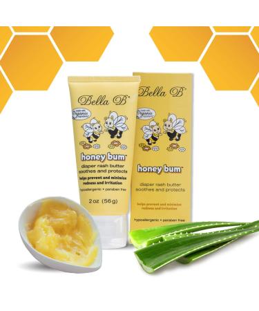 BELLA B Honey Bum Diaper Rash Butter 2 oz - Bum Bum Cream - Organic Diaper Rash Cream - Baby Rash Cream - Baby Cream Diaper Rash - Baby Diaper Rash Cream - Organic Diaper Cream - Natural Diaper Cream