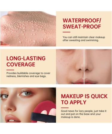  SONGVISON Super Fit Cushion Foundation Light Texture Semi-Matte Finish Buildable Coverage for 72 Hours. Waterproof Transparent Makeup Red+Shell+Air Maintaining Excellent Coverage - Buy Online on GoSupps.com