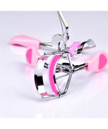 Stainless Steel Eyelash Curler with Built-in Comb Pain-Free, Fits All Eye Shapes, 5 Silicone Refill Pads Included (Light Pink) - Buy Online on GoSupps.com