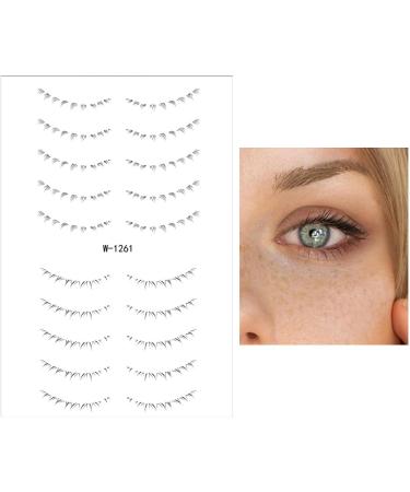 Lower Eyelash Stickers | Stick On Lower Eyelash Sticker Lash Sticker Water Transfer Ladies Lower False Eyelashes Lower Eyelash Sticker Fake Eyelashes for Girls W-1261 - Buy Online on GoSupps.com