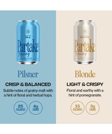Partake Brewing non-alcoholic beer - Variety Pack - 24-Pack of 12oz Cans. Low-Calorie Low-Carb No Sugar Award-Winning Taste All-Natural Ingredients-Great Tasting Beer Without the Empty Calories - Buy Online on GoSupps.com