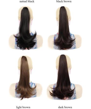 45cm Claw Clip Ponytail Extension Straight Fake Jaw ponytail Hairpieces Faux Hair Pieces Curly High pony tails hair extensions clip on ponytails for women Girls Kids Dark brown) 18 inch/45cm dark brown - Buy Online on GoSupps.com