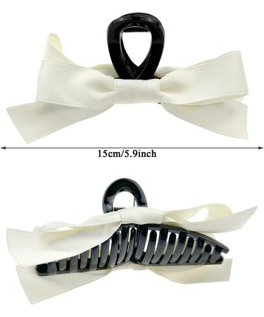 Set of 4 Big Bow Hair Claw Clips for Thick Hair - Non Slip Hair Bows for Women and Girls - Buy Online on GoSupps.com