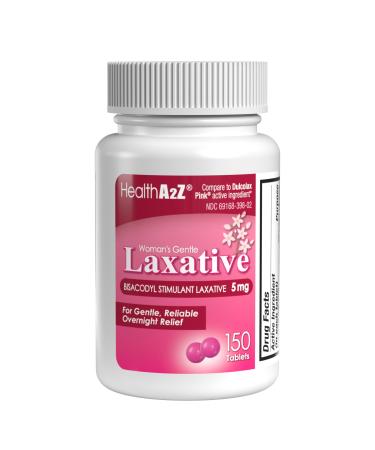 HealthA2Z Woman's Gentle Laxative | Bisacodyl Stimulant Laxative 5mg | Constipation Relief | Gentle and Reliable | Overnight Relief (150 Tablets)