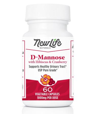 D Mannose Capsules Cranberry Supplement UTI Urinary Tract Infection 1000Mg Dmannose 60 Powder Capsules by NewLife Naturals