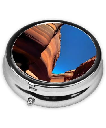 Colorado Landscape Round Pill Box - 3 Compartment Organizer for Travel | Portable Travel Pill Box - Buy Online on GoSupps.com