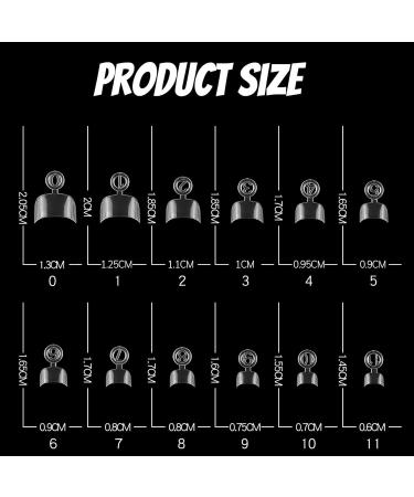 600 Pcs Oval False Nail Tips - 12 Sizes Short Transparent French Half Cover for DIY Nail Art Studios - Buy Online on GoSupps.com