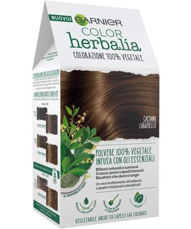 Garnier Color Herbalia Permanent Hair Colour 100% Vegetable Natural and Bright Reflections Rivitalised and Densified Hair Castano Caramello - Buy Online on GoSupps.com