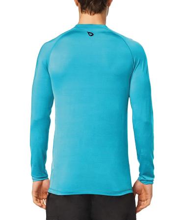 BALEAF Men's Long Sleeve Rashguard UPF 50+ for Surfing, Diving, Kayaking - Large Ocean Blue - Buy Online on GoSupps.com