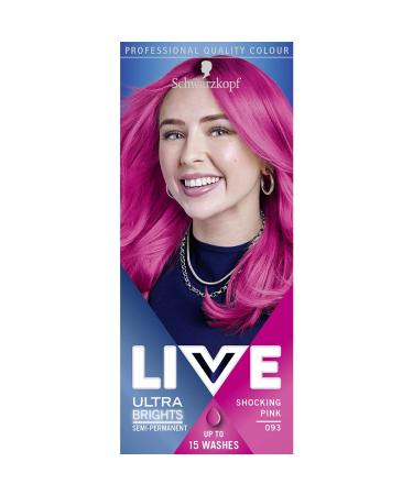 Schwarzkopf LIVE Ultra Brights Or Pastels Vibrant Semi-permanent Pink Hair Dye Lasts Up to 15 Washes Shocking Pink 093 1 Count(Pack of 1) Shocking Pink 1 Count (Pack of 1) - Buy Online on GoSupps.com