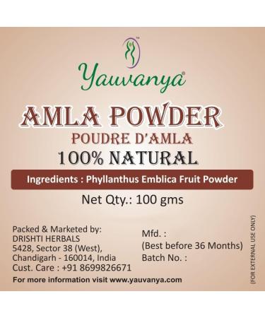Yauvanya Pure Amla (Indian Gooseberry) Powder for Hair 3X100 gms - Buy Online on GoSupps.com
