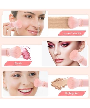 Mini Travel Size Retractable Face Kabuki Makeup Brush - Pink Portable Powder Brush for Blush & Bronzer - On-The-Go Beauty Essential - Buy Online on GoSupps.com