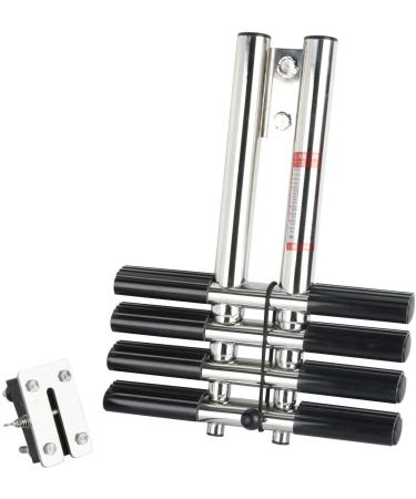 DasMarine Heavy Duty 4 Steps Boat Marine Sport/Diver Ladder 316 Stainless Steel Dual Vertical Telescoping Tube with 2.75