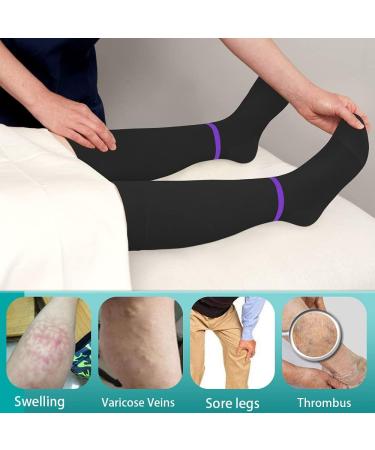 T.E.D. Anti Embolism Stockings 15-20 mmHg Compression | Thigh High Knee High | Men Women | TED Hose with Inspect Toe Hole | C-Knee High Black | S - Buy Online on GoSupps.com