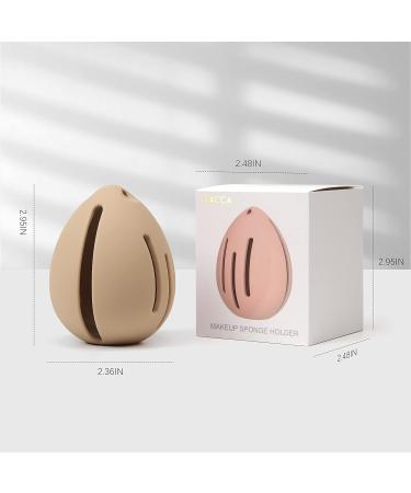 Silicone Makeup Sponge Holder for Travel - Shatterproof Beauty Blender Organizer in Khaki - Buy Online on GoSupps.com
