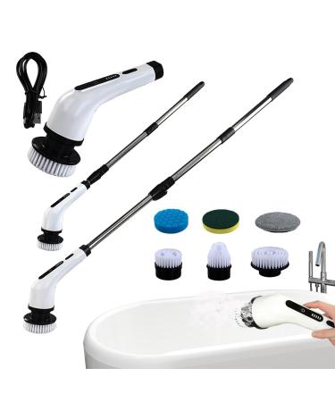 Electric Scrubber for Bathroom - Tile Cleaning Brush for Shower | Cordless Tile Water Stains Cleaning Brush for Tub Kitchen Sink Wall Floor