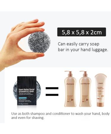 2PCS Hair Darkening Charcoal Shampoo Bar Organic Bamboo Charcoal Shampoo Soap Organic Gray Reverse Shampoo Bar Solid Shampoo Soap for Repair Dry Damaged Hair for All Hair Types - Buy Online on GoSupps.com