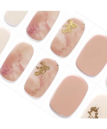 Danni & Toni half-hardened gel nail films (fascinating) pink gold foil glossy gel nail sticker semi-hardened nail film manicure sticker nail ticker self-adhesive wraps 28 sticker fascinating- - Buy Online on GoSupps.com