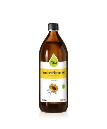 Olini sunflower oil 1000 ml Always pressed freshly pressed cold up to 40 C natural oil unaffected taste after fresh sunflower seeds to add your kitchen glass bottle
