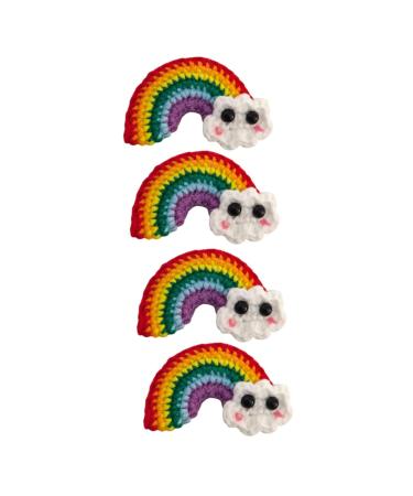 ABOOFAN 2 Pairs Rainbow Barrettes Snap Side Clamp Snap Hair Clip Colorful Hair Clips Rainbow Eardrop Props Kid Crafts Supplies Cotton Rainbow Pendant Girl Cartoon Alloy Flower Hairpin