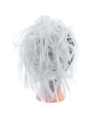 Messy Bun Hair Piece for Women Synthetic Tousled Updo Messy Bun Hair Pieces Hair Scrunchies Extensions with Elastic Band Ponytails Hair Extensions for Women Fake Hair Accessories for Women Girls Gris