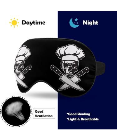 Skull Chef Sleep Mask - Adjustable Strap Eye Cover for Sleeping, Blocking Light - Men's and Women's Night Travel Blindfold - Buy Online on GoSupps.com