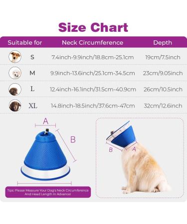 Halskrause Dog Leak Protection - Adjustable Soft Collar Tape Breathable Elizabethan Neck Band for Pets (Size S Blue) | Eco-Friendly Dog Collar - Buy Online on GoSupps.com