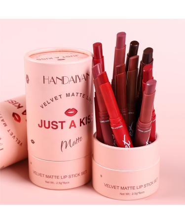 8 Colors Matte Lipstick Set - Long-lasting Moisturizing Lip Balm Makeup Kit for Women & Girls | International Shipping - Buy Online on GoSupps.com