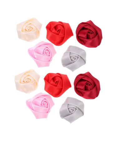 Balacoo 20pcs Handmade Sewing Clips Headbands DIY Rosebud The Charms Fake Hairpins for Accessories Clothes 3.5X3.5cm Assorted Color