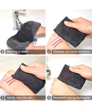 Kinhwa Microfiber Makeup Remover Cloths - Washable & Reusable 6 Pack (15x30cm) - Dark Gray - Perfect for Face Cleansing - Buy Online on GoSupps.com