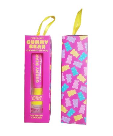 Trader Joe's Gummy Bear Lip Duo Set - Lip Balm Butter & Overnight Mask | Fruity Pink Gloss - International Shipping Available - Buy Online on GoSupps.com