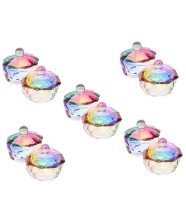 minkissy 10 Pcs Nail Cup Crystal Colored Glass Brush Washing Container Glass Nail Art Cup Nail Dish Nail Liquid Cup Nail Art Accessories Dish for Acrylic Nails Acrylic Nail Tools Shot Glass